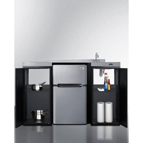 Summit Prefabricated Kitchens & Kitchenettes Summit 54" Wide All-In-One Kitchenette, ADA Counter Height CK55ADASINKR