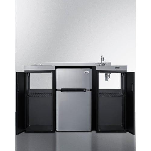 Summit Prefabricated Kitchens & Kitchenettes Summit 54" Wide All-In-One Kitchenette, ADA Counter Height CK55ADASINKR