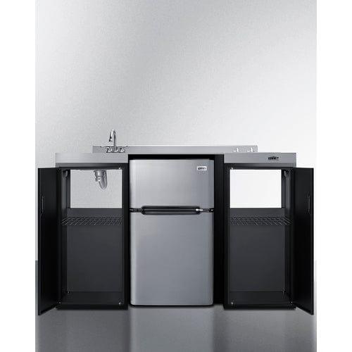 Summit Prefabricated Kitchens & Kitchenettes Summit 54" Wide All-In-One Kitchenette, ADA Counter Height CK55ADASINKR