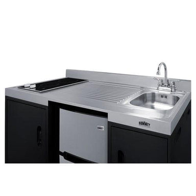 Summit Prefabricated Kitchens & Kitchenettes Summit 54" Wide All-In-One Kitchenette, ADA Counter Height CK55ADASINKR