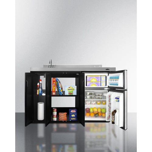 Summit Prefabricated Kitchens & Kitchenettes Summit 54" Wide All-In-One Kitchenette CK54SINKL