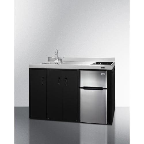 Summit Prefabricated Kitchens & Kitchenettes Summit 54" Wide All-In-One Kitchenette CK54SINKL