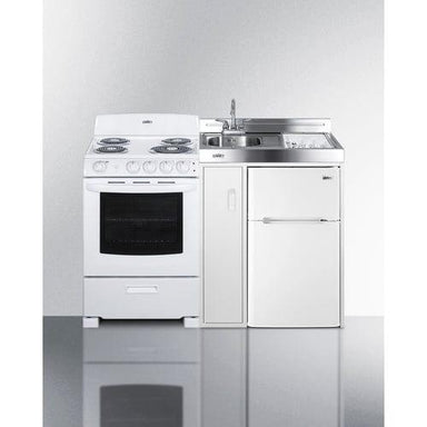 Summit Prefabricated Kitchens & Kitchenettes Summit 54" Wide All-in-One Kitchenette with Electric Coil Range ACK54COILW