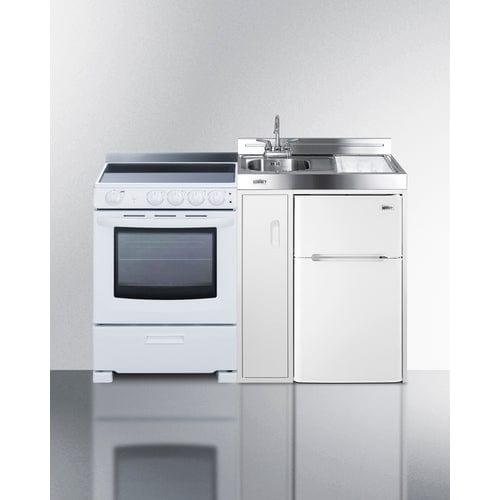 Summit Prefabricated Kitchens & Kitchenettes Summit 54" Wide All-in-One Kitchenette with Electric Range