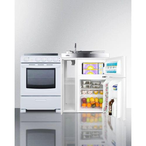 Summit Prefabricated Kitchens & Kitchenettes Summit 54" Wide All-in-One Kitchenette with Electric Range