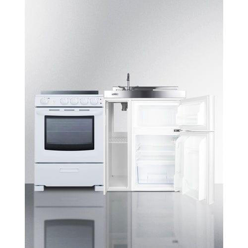 Summit Prefabricated Kitchens & Kitchenettes Summit 54" Wide All-in-One Kitchenette with Electric Range