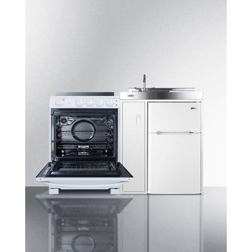 Summit Prefabricated Kitchens & Kitchenettes Summit 54" Wide All-in-One Kitchenette with Electric Range
