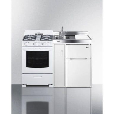 Summit Prefabricated Kitchens & Kitchenettes Summit 54" Wide All-in-One Kitchenette with Gas Range