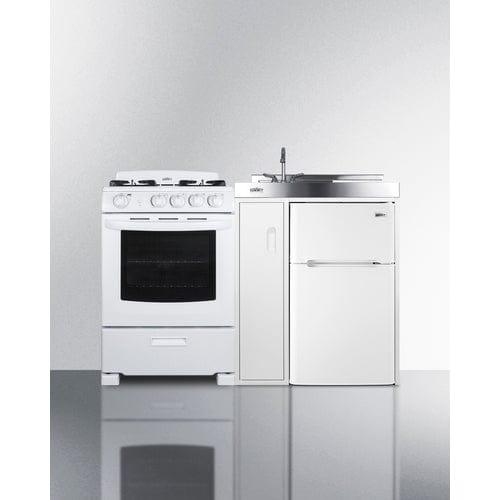 Summit Prefabricated Kitchens & Kitchenettes Summit 54" Wide All-in-One Kitchenette with Gas Range