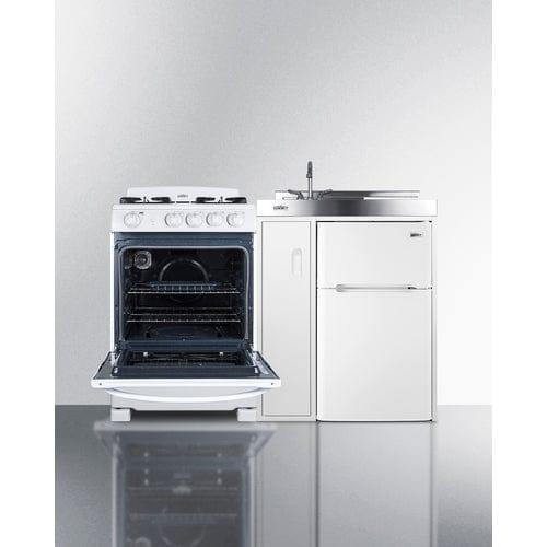 Summit Prefabricated Kitchens & Kitchenettes Summit 54" Wide All-in-One Kitchenette with Gas Range