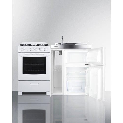 Summit Prefabricated Kitchens & Kitchenettes Summit 54" Wide All-in-One Kitchenette with Gas Range
