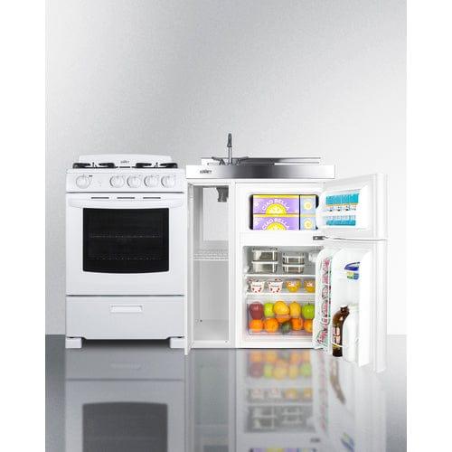Summit Prefabricated Kitchens & Kitchenettes Summit 54" Wide All-in-One Kitchenette with Gas Range