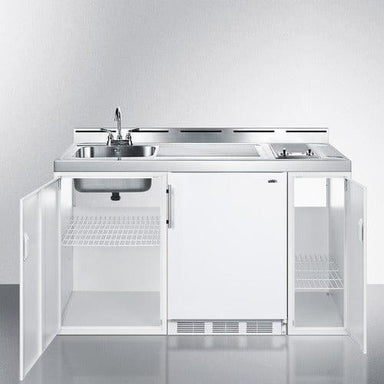 Summit Prefabricated Kitchens & Kitchenettes Summit 60" Wide All-In-One Kitchenette C60ELGLASS