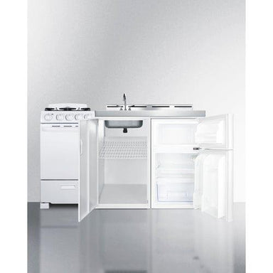 Summit Prefabricated Kitchens & Kitchenettes Summit 60" Wide All-in-One Kitchenette with Gas Range ACK60GASW