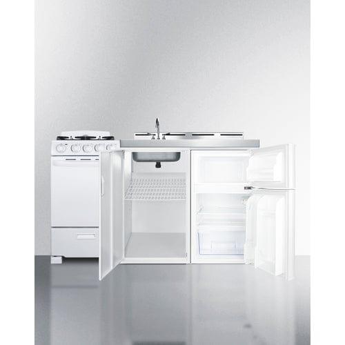 Summit Prefabricated Kitchens & Kitchenettes Summit 60" Wide All-in-One Kitchenette with Gas Range ACK60GASW