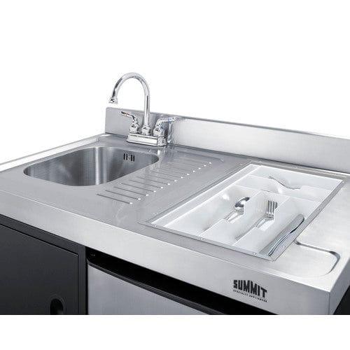 Summit Prefabricated Kitchens & Kitchenettes Summit 63" Wide All-in-One Kitchenette with Electric Range ACK63ELSTB