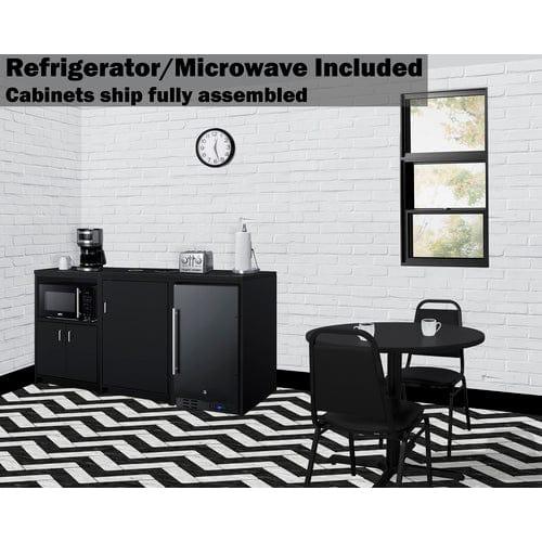 Summit Prefabricated Kitchens & Kitchenettes Summit 64" Wide Casework Suite with Refrigerator and Microwave, ADA Height CWSUITE64R
