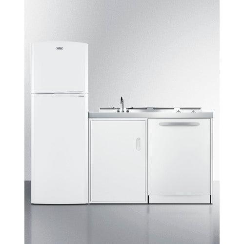 Summit Prefabricated Kitchens & Kitchenettes Summit 71" Kitchenette with Dishwasher - Model ACKDW721G