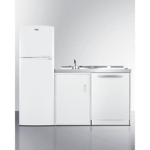 Summit Prefabricated Kitchens &amp; Kitchenettes Summit 71&quot; Wide All-In-One Kitchenette with Dishwasher ACKDW72