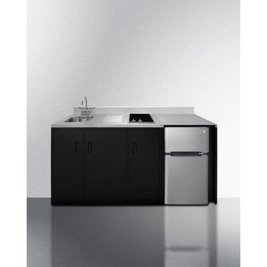 Summit Prefabricated Kitchens & Kitchenettes Summit 72" Wide All-In-One Kitchenette, ADA Counter Height CK72ADASINKL