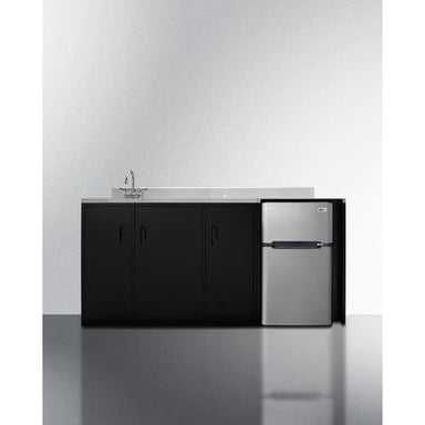 Summit Prefabricated Kitchens & Kitchenettes Summit 72" Wide All-In-One Kitchenette, ADA Counter Height CK72ADASINKL