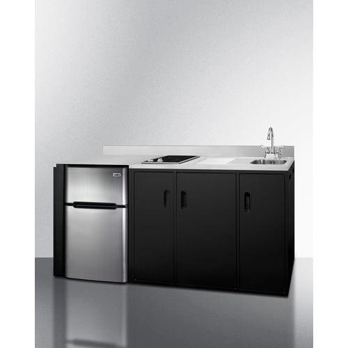 Summit Prefabricated Kitchens & Kitchenettes Summit 72" Wide All-In-One Kitchenette, ADA Counter Height CK72ADASINKR