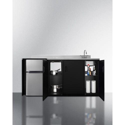 Summit Prefabricated Kitchens & Kitchenettes Summit 72" Wide All-In-One Kitchenette, ADA Counter Height CK72ADASINKR