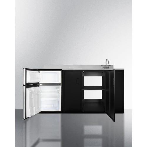 Summit Prefabricated Kitchens & Kitchenettes Summit 72" Wide All-In-One Kitchenette, ADA Counter Height CK72ADASINKR