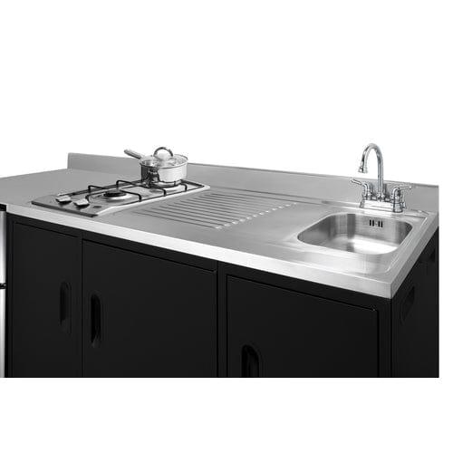 Summit Prefabricated Kitchens & Kitchenettes Summit 72" Wide All-In-One Kitchenette, ADA Counter Height CK72ADASINKR