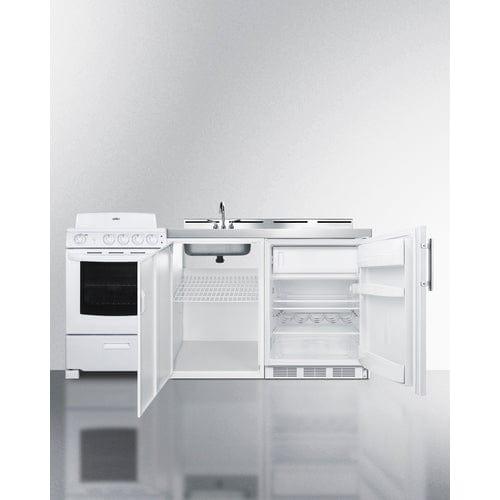Summit Prefabricated Kitchens & Kitchenettes Summit 72" Wide All-in-One Kitchenette with Electric Coil Range ACK72COILW