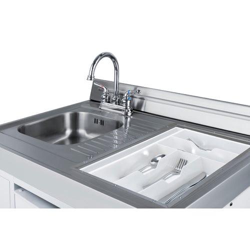 Summit Prefabricated Kitchens & Kitchenettes Summit 72" Wide All-in-One Kitchenette with Electric Coil Range ACK72COILW