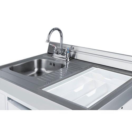 Summit Prefabricated Kitchens & Kitchenettes Summit 72" Wide All-in-One Kitchenette with Electric Range ACK72ELSTW
