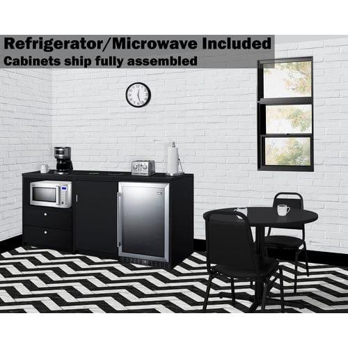 Summit Prefabricated Kitchens & Kitchenettes Summit 74" Wide Casework Suite with Beverage Center and Microwave, ADA Height CWSUITE74G