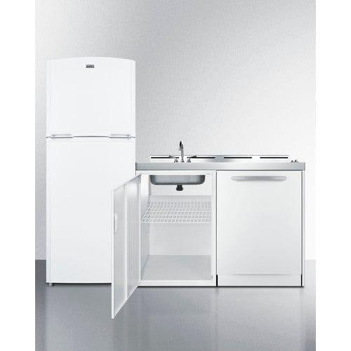 Summit Prefabricated Kitchens &amp; Kitchenettes Summit 75&quot; Wide All-In-One Kitchenette with Dishwasher ACKDW75