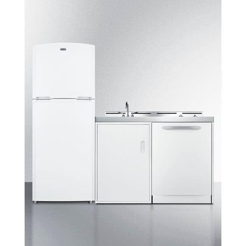 Summit Prefabricated Kitchens &amp; Kitchenettes Summit 75&quot; Wide All-In-One Kitchenette with Dishwasher ACKDW751G