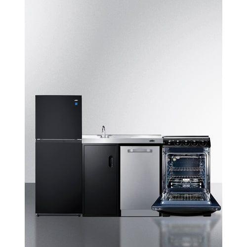 Summit Kitchennettes Summit 80" Wide All-In-One Kitchenette with Range and Dishwasher ACK80HT