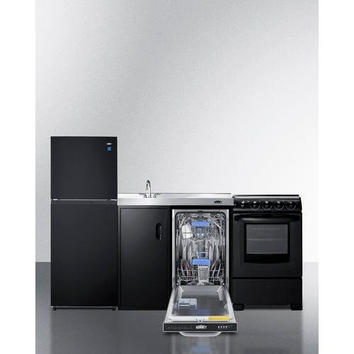 Summit Kitchennettes Summit 80" Wide All-In-One Kitchenette with Range and Dishwasher ACK80HT