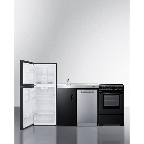 Summit Kitchennettes Summit 80" Wide All-In-One Kitchenette with Range and Dishwasher ACK80HT