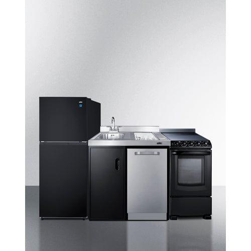 Summit Kitchennettes Summit 80" Wide All-In-One Kitchenette with Range and Dishwasher ACK80HT