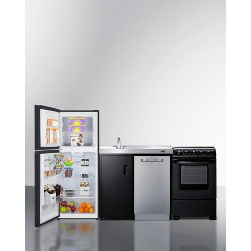 Summit Kitchennettes Summit 80&quot; Wide All-In-One Kitchenette with Range and Dishwasher ACK80HT