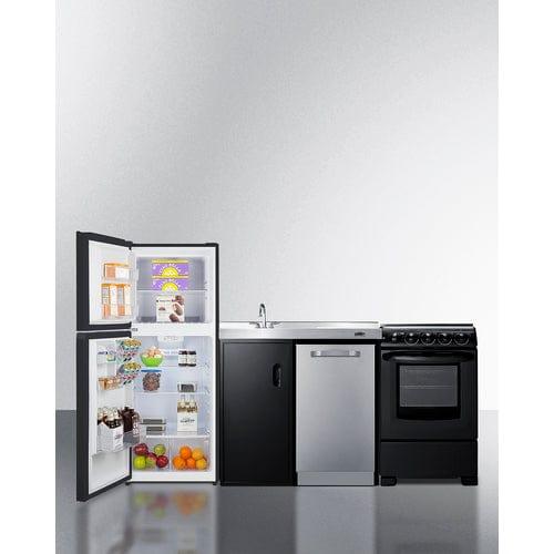 Summit Kitchennettes Summit 80" Wide All-In-One Kitchenette with Range and Dishwasher ACK80HT