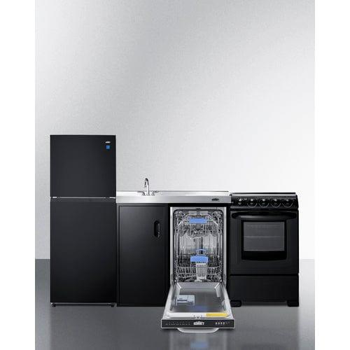 Summit Kitchennettes Summit 80" Wide All-In-One Kitchenette with Range and Dishwasher ACK80HT