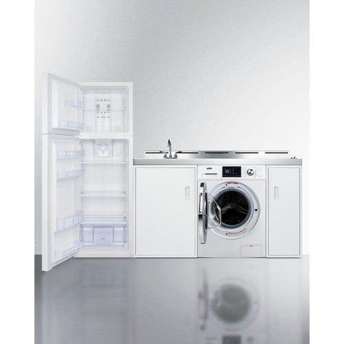 Summit Prefabricated Kitchens & Kitchenettes Summit 83" Wide All-In-One Kitchenette with Washer/Dryer Combo ACKSPWD82
