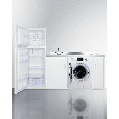 Summit Prefabricated Kitchens & Kitchenettes Summit 83" Wide All-In-One Kitchenette with Washer/Dryer Combo ACKSPWD821G