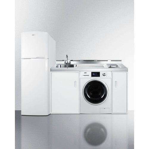 Summit Prefabricated Kitchens & Kitchenettes Summit 83" Wide All-In-One Kitchenette with Washer/Dryer Combo ACKSPWD821G