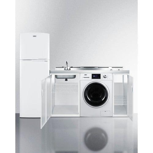 Summit Prefabricated Kitchens & Kitchenettes Summit 83" Wide All-In-One Kitchenette with Washer/Dryer Combo ACKSPWD821G