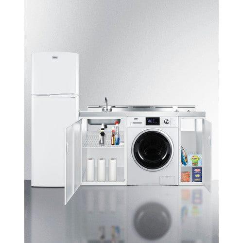 Summit Prefabricated Kitchens & Kitchenettes Summit 83" Wide All-In-One Kitchenette with Washer/Dryer Combo ACKSPWD821G