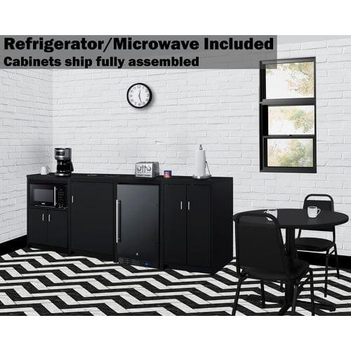 Summit Prefabricated Kitchens & Kitchenettes Summit 85" Wide Casework Suite with Refrigerator and Microwave, ADA Height CWSUITE85R