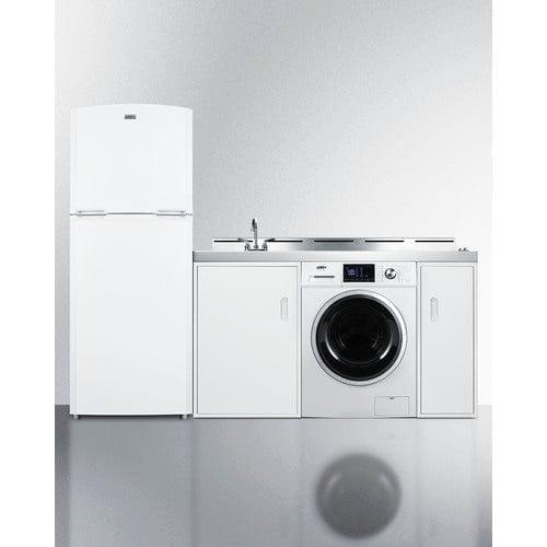 Summit Prefabricated Kitchens & Kitchenettes Summit 86" Wide All-In-One Kitchenette with Washer/Dryer Combo ACKSPWD86