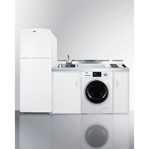 Summit Prefabricated Kitchens & Kitchenettes Summit 86" Wide All-In-One Kitchenette with Washer/Dryer Combo ACKSPWD86